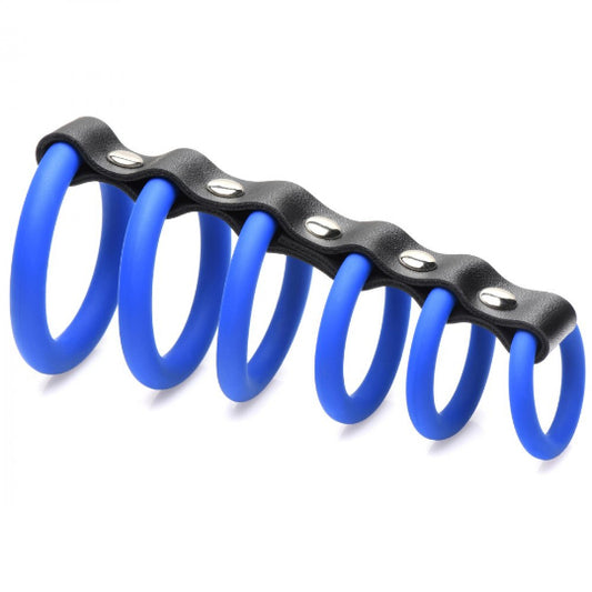 Black and blue plastic tool on a white background